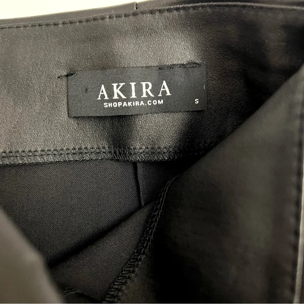 AKIRA Front Wrap Mini Skirt-Black - Picture 3 of 10